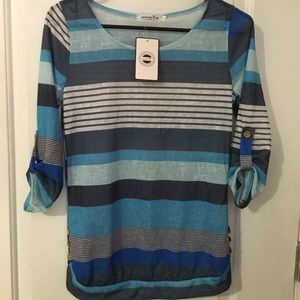 Moking Top cute beachy lightweight top - Blue L